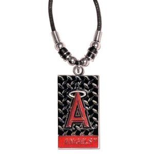 LOS ANGELES ANGELS Official Team Fan Gear Diamond Plate Rope Pendant Necklace